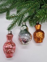 Vintage Set of 3 Jugs Pots Christmas Decorations Glass Ornaments - $22.00