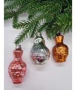 Vintage Set of 3 Jugs Pots Christmas Decorations Glass Ornaments - £17.31 GBP