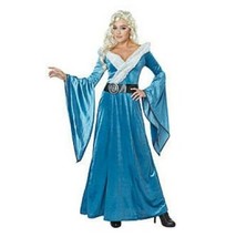 Womens Dragon Lord Maiden Princess Dress &amp; Belt 2 Pc Halloween Costume-size L - £32.15 GBP