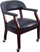Black Vinyl Luxurious Conference Chair With Accent Nail Trim And Casters From - £151.82 GBP