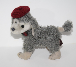 Ty Attic Treasure Beanie Baby Cheri French Poodle Dog 7&quot; Gray Plush Hat Vtg 1993 - £7.66 GBP