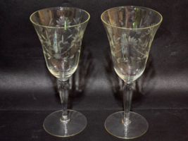 Antique GLASTONBURY-LOTUS 7¾&quot; Crystal Water Wine Glass LOGAN Pattern - S... - $28.68