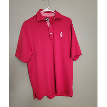 Men&#39;s Red FootJoy Polo Golf Work Collared Short Sleeve Shirt Medium - £15.78 GBP