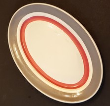 Jackson China Restaurant Ware Platter VTG 1958 Pink Stripe Gray Band Falls Creek - £20.99 GBP