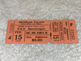 Reo Speedwagon 1975 Unused Ticket Michigan Concert Palace Kevin Cronin - £19.91 GBP