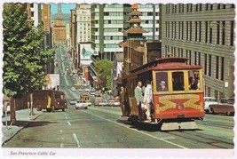 Postcard Cable Car Looking Down California Street San Francisco California - $3.95