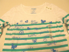 Old Navy Girls Tee Shirt Sz XS 5 White Green  - £11.05 GBP