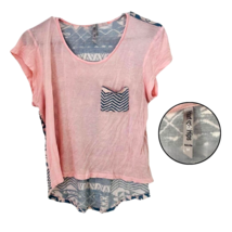 Women&#39;s Heart &amp; Hips Layered Top Size M Pink Blue - $24.75