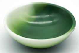 Green &amp; White Slag Glass Dipping bowl sauce dish Salt Cellar - $4.99
