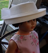 Vintage white straw white flower hat ROC made in Taiwan 5 - £28.76 GBP