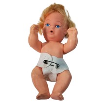 Small Vintage Doll UD Co Diaper Safety Pin Hong Kong Drink &amp; Wet Blonde 1969 - £10.34 GBP