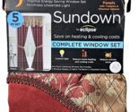 Sundown Eclipse Complete Window Set 2 Panel 52x84in 2 Tieback 1 Valance - £30.44 GBP