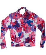 Juicy Couture Floral Track Jacket Terry Cloth Medium Pink Purple Flowers... - $39.60