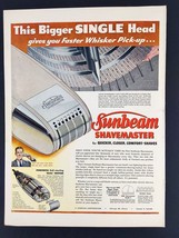 1948 Sunbeam Shavemaster Electric Shaver Vintage Magazine Print Ad - $6.93