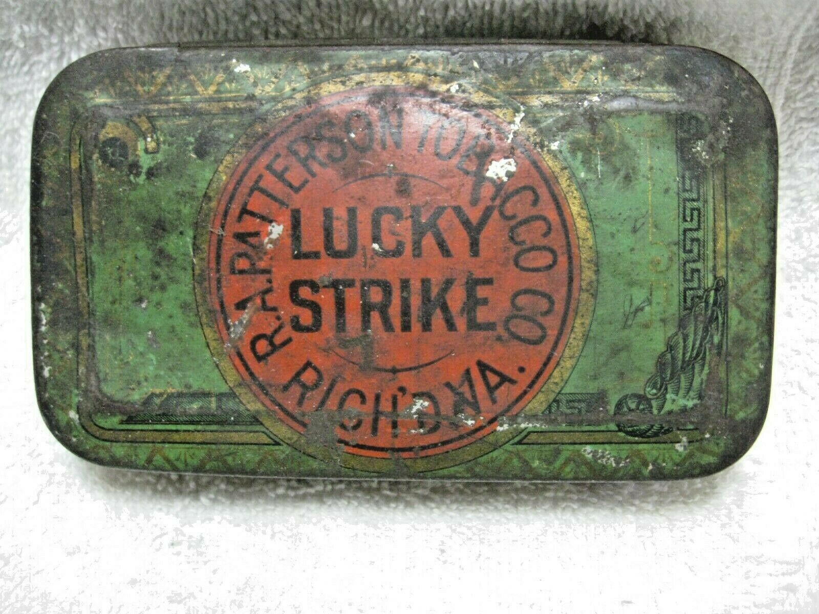 Vintage LUCKY STRIKE Cigarettes Empty Tin-R.A.PATTERSON TOBACCO CO.RICH'D,VA-USA - $22.95