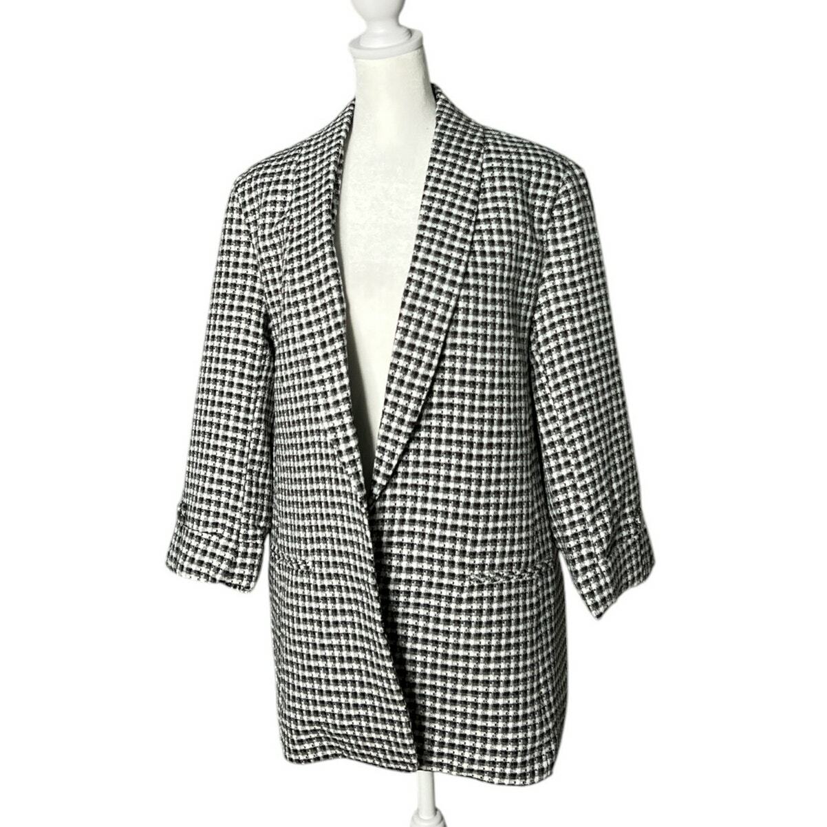 Anne Klein Plaid Checkered Women&#39;s Blazer Shawl Collar Large - $23.33