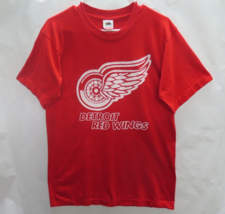 Vintage 80s 90s Detroit Red Wings Big Logo T Shirt Sz M Fruit Of Loom US... - $56.95