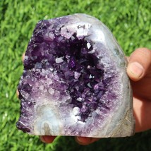 Deep Purple Amethyst Geode cathedral crystal cluster - 4.72X3.5X4.5 Inch... - £156.60 GBP