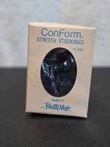 Vtg 60s NOS Beauty Mist Conform Stretch Stockings Navy 8.5S- 11L Film Prop - £34.61 GBP