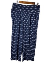 Garnet Hill Pants Size 8 Blue Bandana Print Light Knit Pull On Relaxed B... - £36.60 GBP