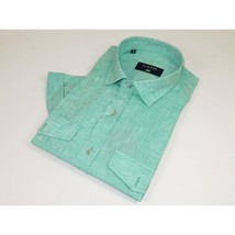 Men's Ciazzo Turkey 100% Linen Breathable Shirt Short Sleeves #Linen 63 Green image 4