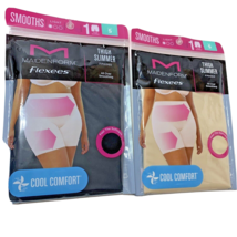 2 Maidenform Flexees Thigh Slimmer Smooths Light Control Size S Nude Black NEW - £9.07 GBP