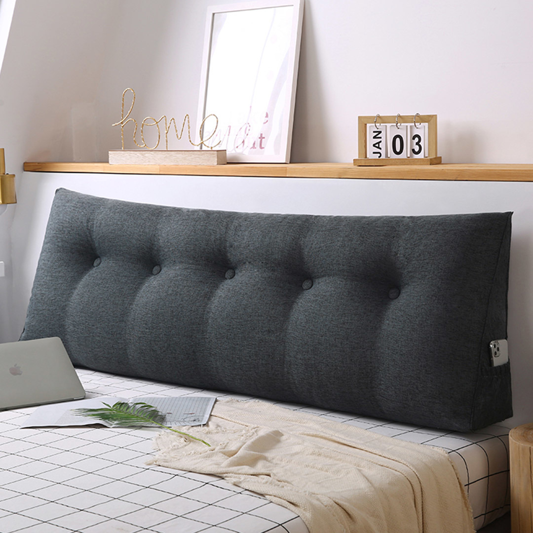 SOGA 4X 100cm Dark Grey Triangular Wedge Bed Pillow Headboard Backrest B... - £330.62 GBP