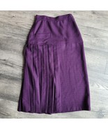 Genny Womens Purple Plaid Print Pleated Pencil Skirt Laine Wool Size 6 W... - $33.83 CAD