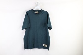 Vintage 90s Russell Athletic Mens Medium Faded Blank Pocket T-Shirt Green Cotton - £27.21 GBP