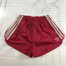 Vintage Adidas Running Shorts Mens S 28-30 Burgundy Red Three Gray Strip... - $74.55