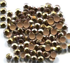 Rhinestuds Faceted Metal AB ICE GOLD 4mm Hot Fix iron on    2 Gross  288... - £4.61 GBP