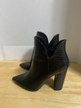 QUPID Women&#39;s Mocha Booties Block Heel size 8 Pointed Toe Zip Ankle Boot... - $17.70