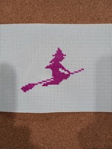 Completed Flying Witch Halloween Finished Cross Stitch - £3.98 GBP