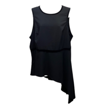 Torrid Womens Peplum Top Black Stretch Sleeveless Asymmetric Jewel Neck Plus 2X - £27.56 GBP