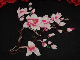 Fashion flower patches, Iron on embroidered Magnolia patch  - $10.88