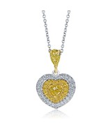 0.76 Carat Heart Shaped Art Deco Diamond Love Pendant Necklace 14k White... - £1,523.91 GBP