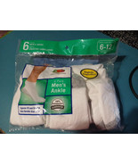 Fruit of the Loom Men’s 6-Pair Ankle Socks White Cotton Blend Shoe Size ... - $17.96 CAD