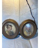 Vtg Gold Framed Print Portrait Of Peter &amp; Charlotte Arthur Garrett Sidne... - $36.38