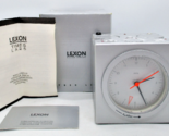 New Rare Lexon Silver Cube Analog Alarm Clock Radio 1990s Herve Houplain... - $24.75