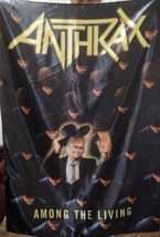 ANTHRAX Among the Living FLAG CLOTH POSTER BANNER CD THRASH METAL - £15.76 GBP