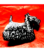 Made in the UK~Vintage Scottish terrier dog pinback~black and silver - £17.12 GBP