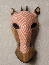 Art Wooden Decorative Display African Carved Giraffe Figure Wall Hanging - $12.38