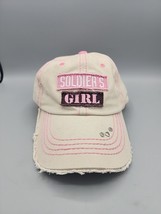 Soldier&#39;s Girl Pink Distressed Baseball Cap Hat Adjustable - $7.60