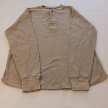 Faded Glory 3- Button Men's Tan Sweatshirt Medium 38-40 Long Sleeve Thermal image 4