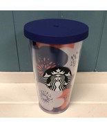 Starbucks 16oz Cold Cup Tumbler Floral Pattern Blue/Red/Purple Flowers 2014 - €22,18 EUR