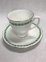 Tea coffee cup Porcelain Royal Stuart Spencer Stevenson England Green Ivy 2 pcs - £33.22 GBP