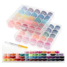 50Pcs Bobbins and Sewing Thread with Case Pre-Wound Bobbins - $38.85