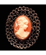 Old vintage carved celluloid cameo - $52.92 CAD