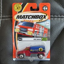 MATCHBOX 50 YEARS 1952-2002 FIRE FLOODER TANKER IN RED AND BLUE #54/75 - $8.54
