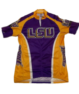 LSU Cycling Jersey 1/4&quot; Zip Men&#39;s Medium Purple Gold NCAA Football Geaux... - $35.99